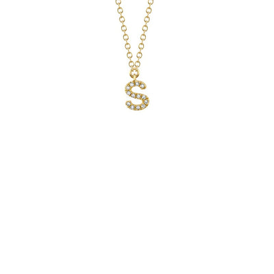 Shy Creation Small Diamond Initial Necklace