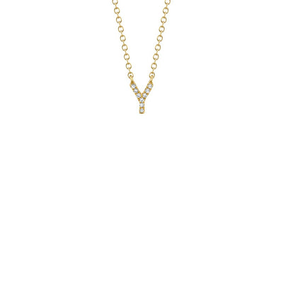 Shy Creation Small Diamond Initial Necklace