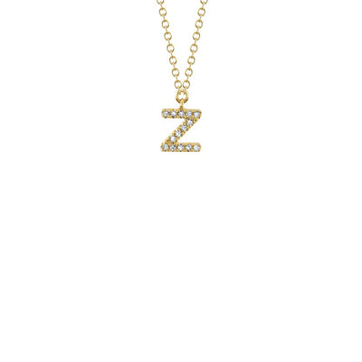 Shy Creation Small Diamond Initial Necklace