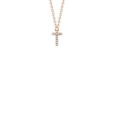 Shy Creation Small Diamond Initial Necklace