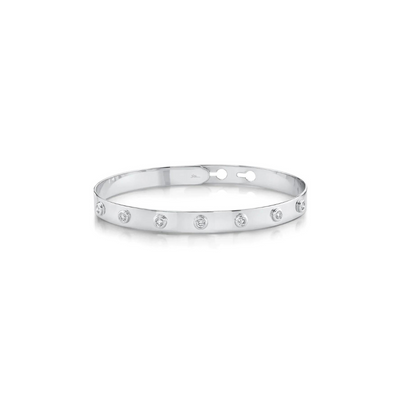 Shy Creation Diamond Bezel Latch Lock Bangle