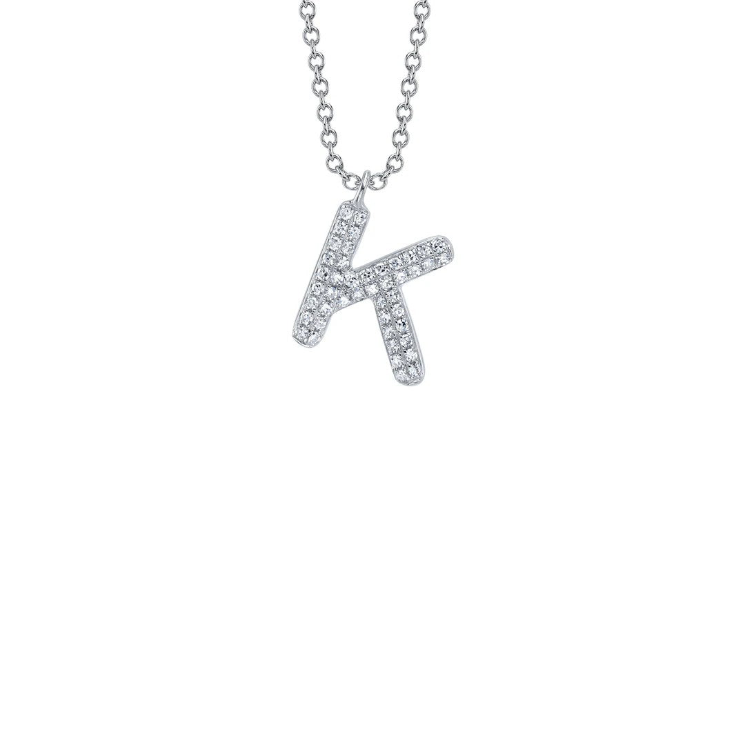 Shy Creation Diamond Initial Necklace