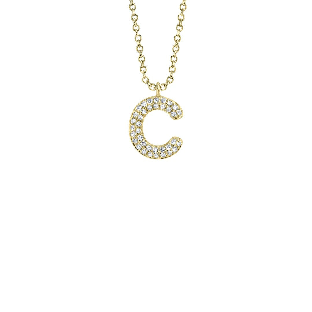 Shy Creation Diamond Initial Necklace