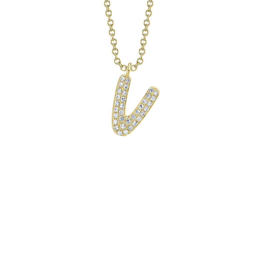 Shy Creation Diamond Initial Necklace