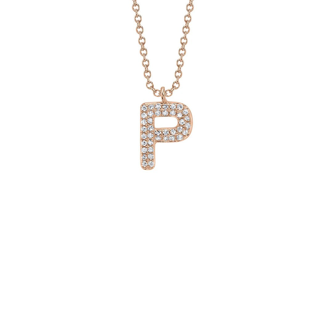 Shy Creation Diamond Initial Necklace