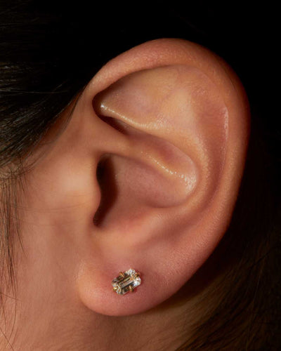 Emerald Cut Diamond Studs