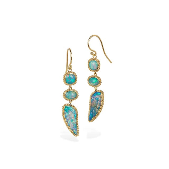 Amáli Carved Wing Opal Drop Earrings