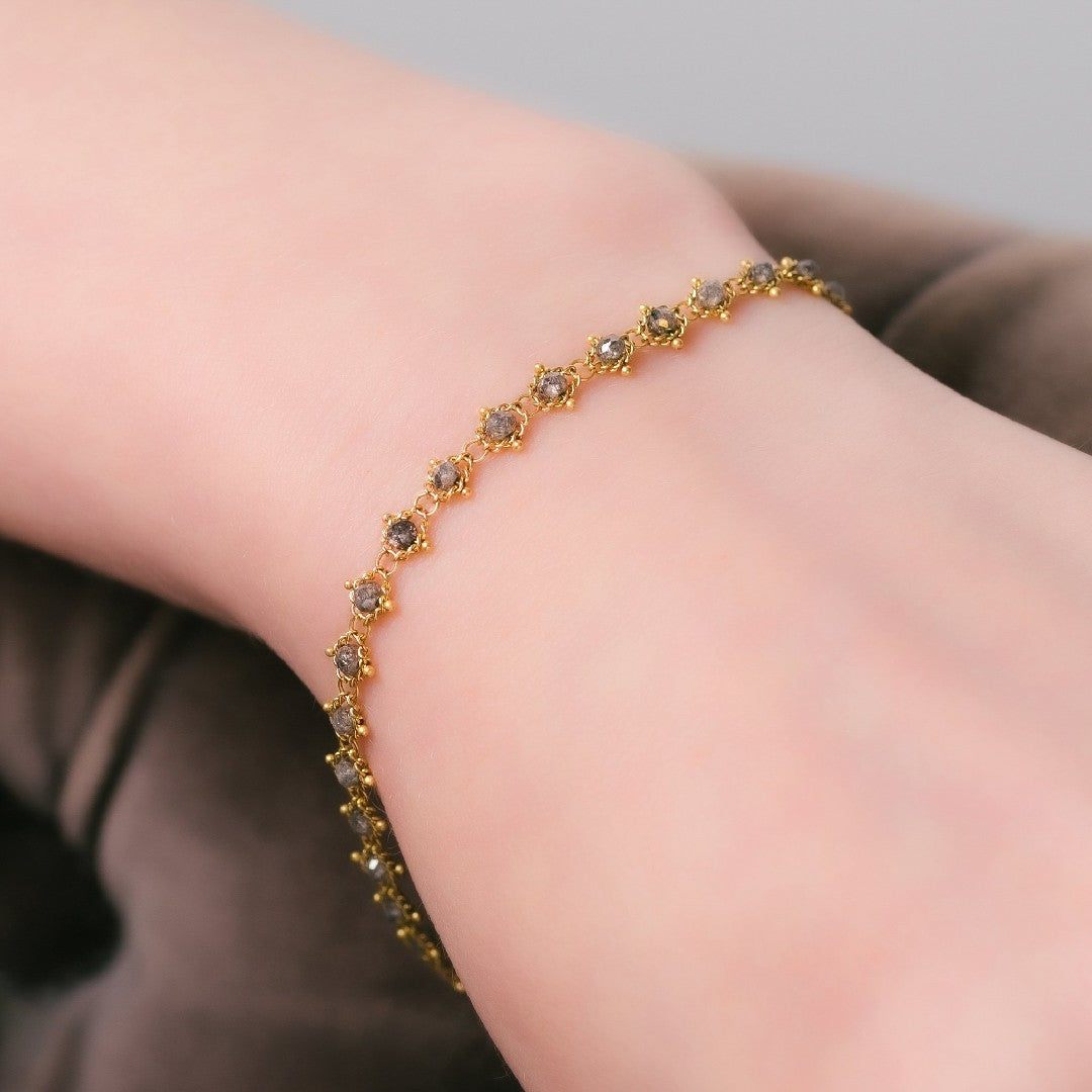 Amáli Grey Diamond Textile Bracelet