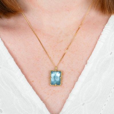Amáli Rectangular Aquamarine Necklace