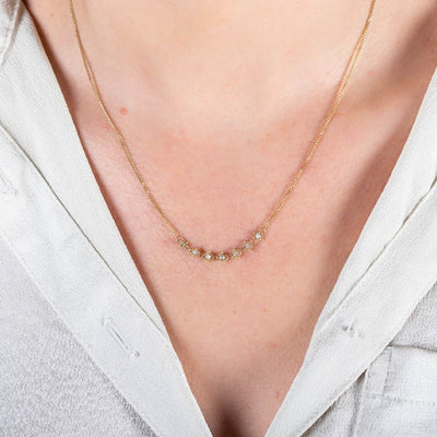 Amáli Silver Diamond Petite Textile Necklace