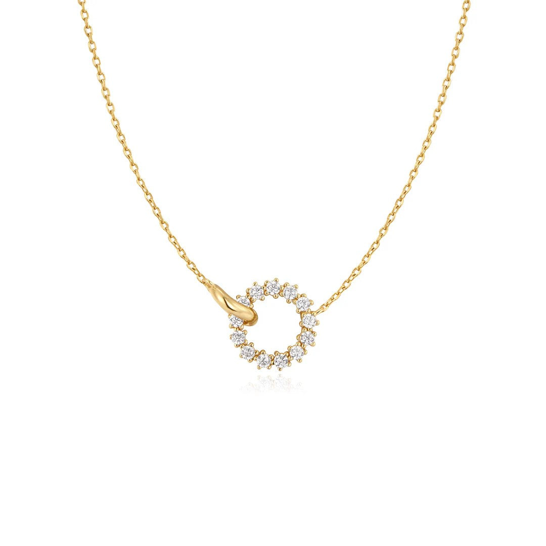 Interlinked Circles Pave Necklace