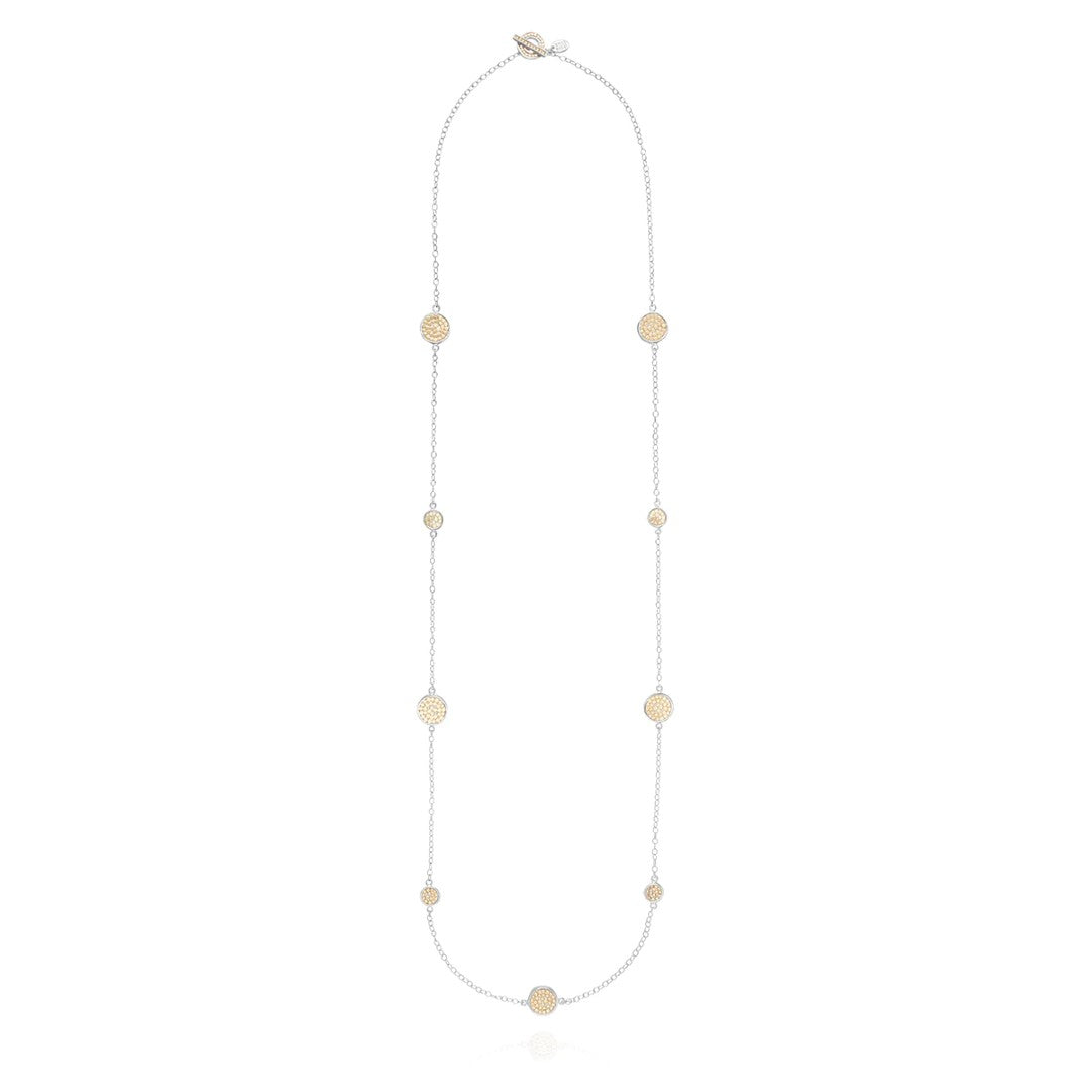 Anna Beck Classic Long Multi-Disc Station Two Tone Necklace