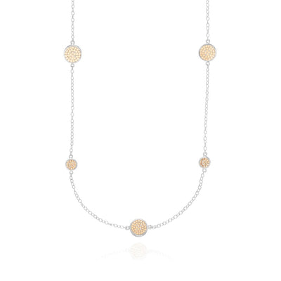 Anna Beck Classic Long Multi-Disc Station Two Tone Necklace