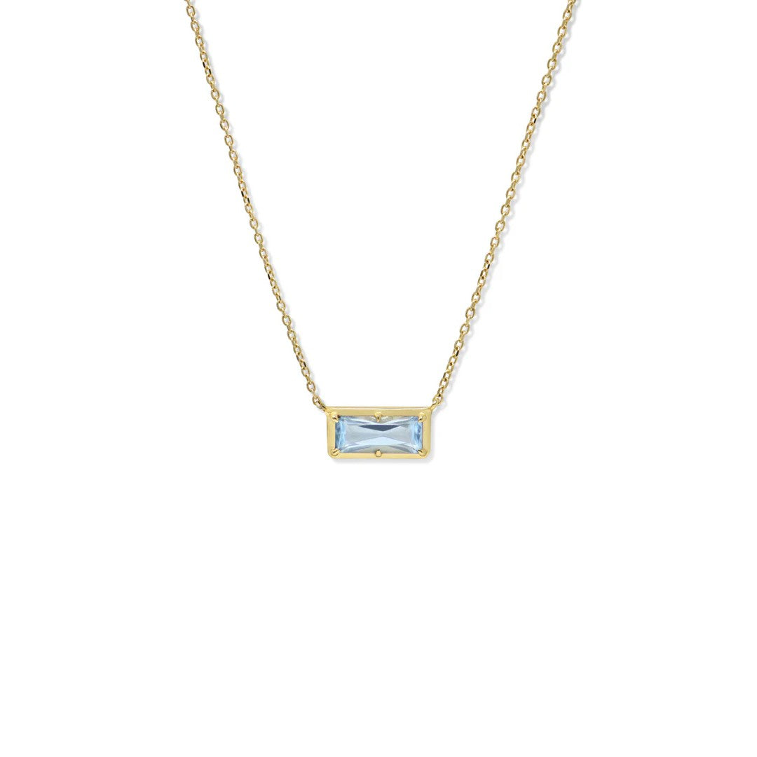 Anzie Blue Topaz Cléo Carré Baguette Necklace