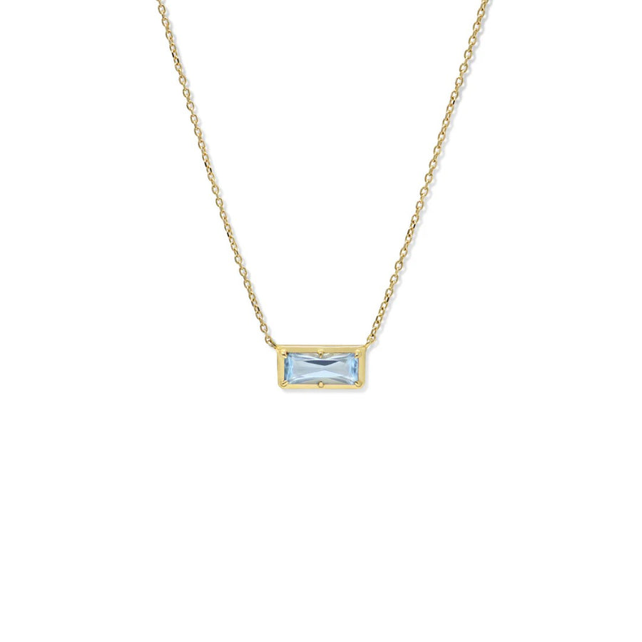 Anzie Blue Topaz Cléo Carré Baguette Necklace