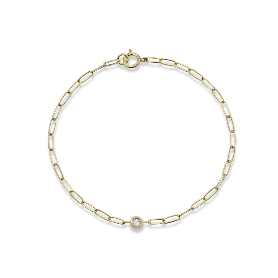 Anzie Diamond Classique Paperclip Bracelet