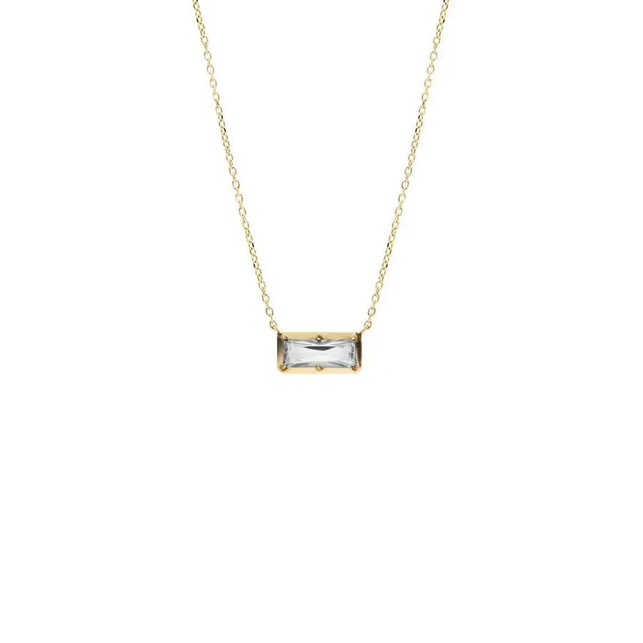 Anzie Clear Topaz Cléo Carré Baguette Necklace