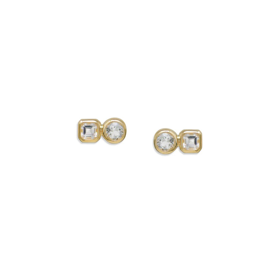 Anzie Clear Topaz Cléo Jaeda Double Stud Earrings