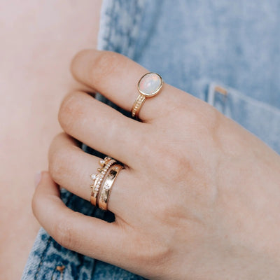 Anzie Opal Classique Oval Dew Drop Ring