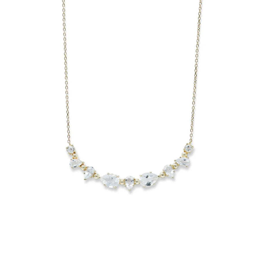 Anzie Mélia Clear Topaz Bar Necklace