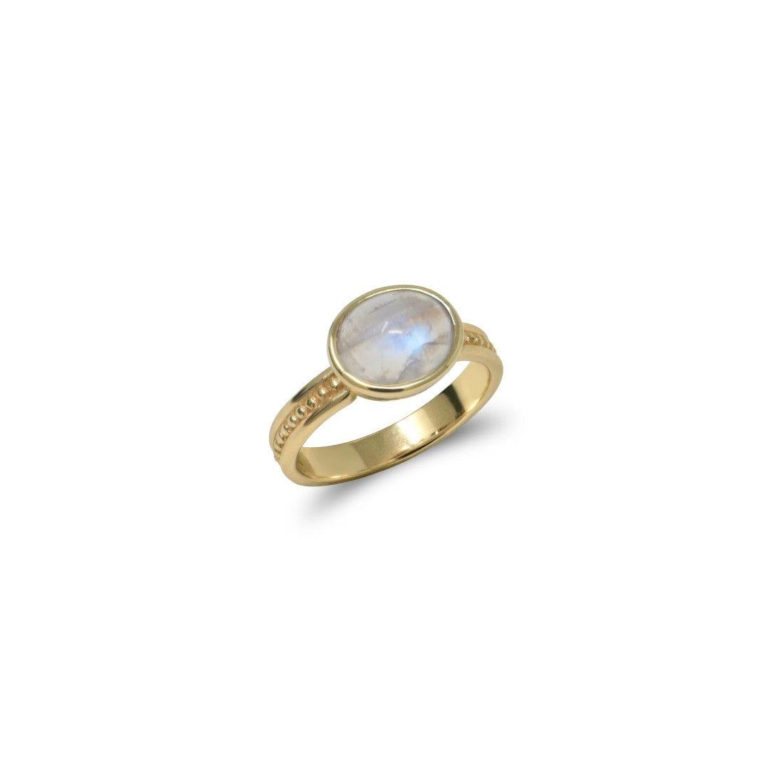 Anzie Moonstone Classique Oval Dew Drop Ring