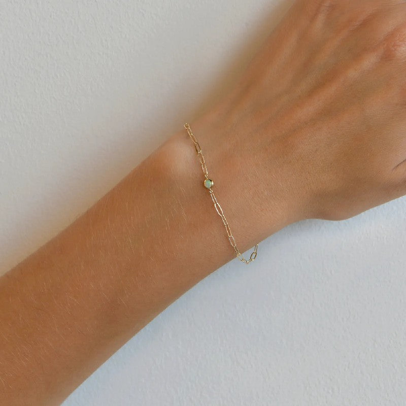Anzie Opal Classique Paperclip Bracelet