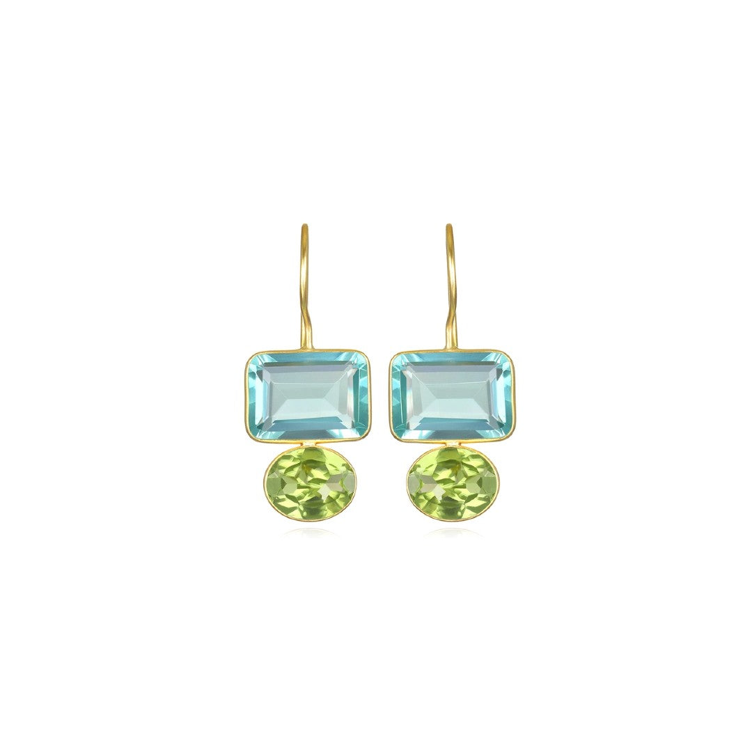 Aqua Quartz & Lime Quartz Valencia Earrings