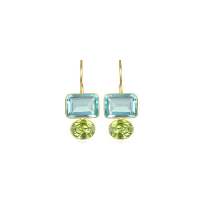 Aqua Quartz & Lime Quartz Valencia Earrings