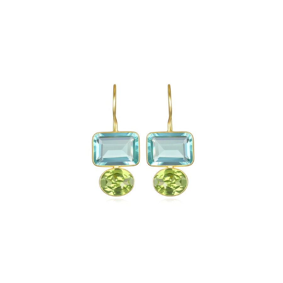 Aqua Quartz & Lime Quartz Valencia Earrings