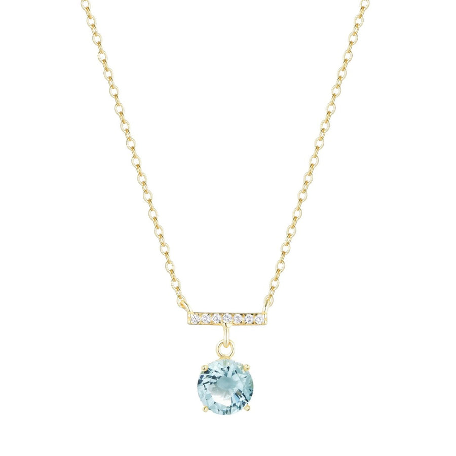 Gemstone Solitaire & Crystal Bar Necklace