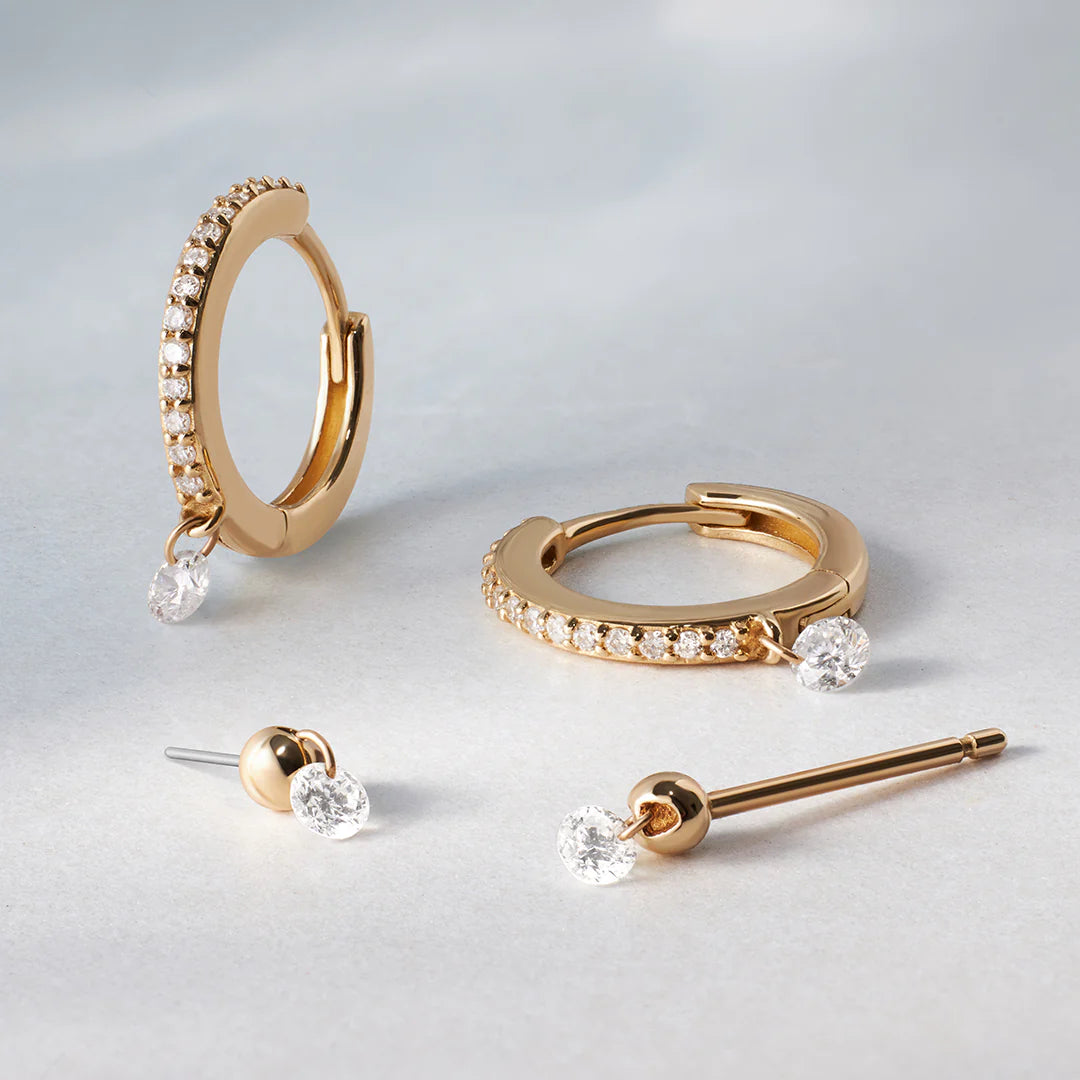 AURELIE GI Cheval Floating Diamond Stud