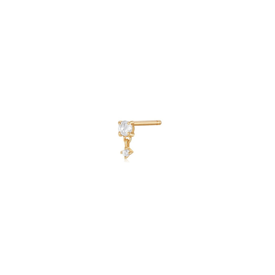 AURELIE GI Ida Rose Cut Double White Sapphire Stud Earring