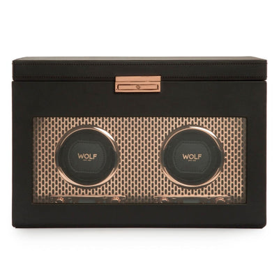 WOLF AXIS Double Watch Winder with Storage