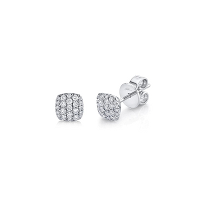 Shy Creation Pave Diamond Cushion Studs
