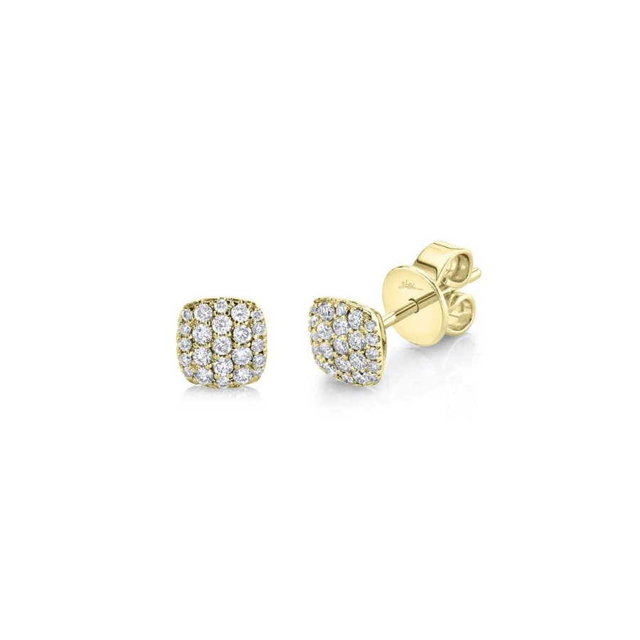 Shy Creation Pave Diamond Cushion Studs