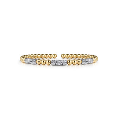 Gabriel & Co. Three Diamond Station Bar Bujukan Split Bangle