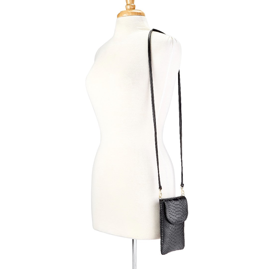 Gigi NY Python Leather Emmie Phone Crossbody