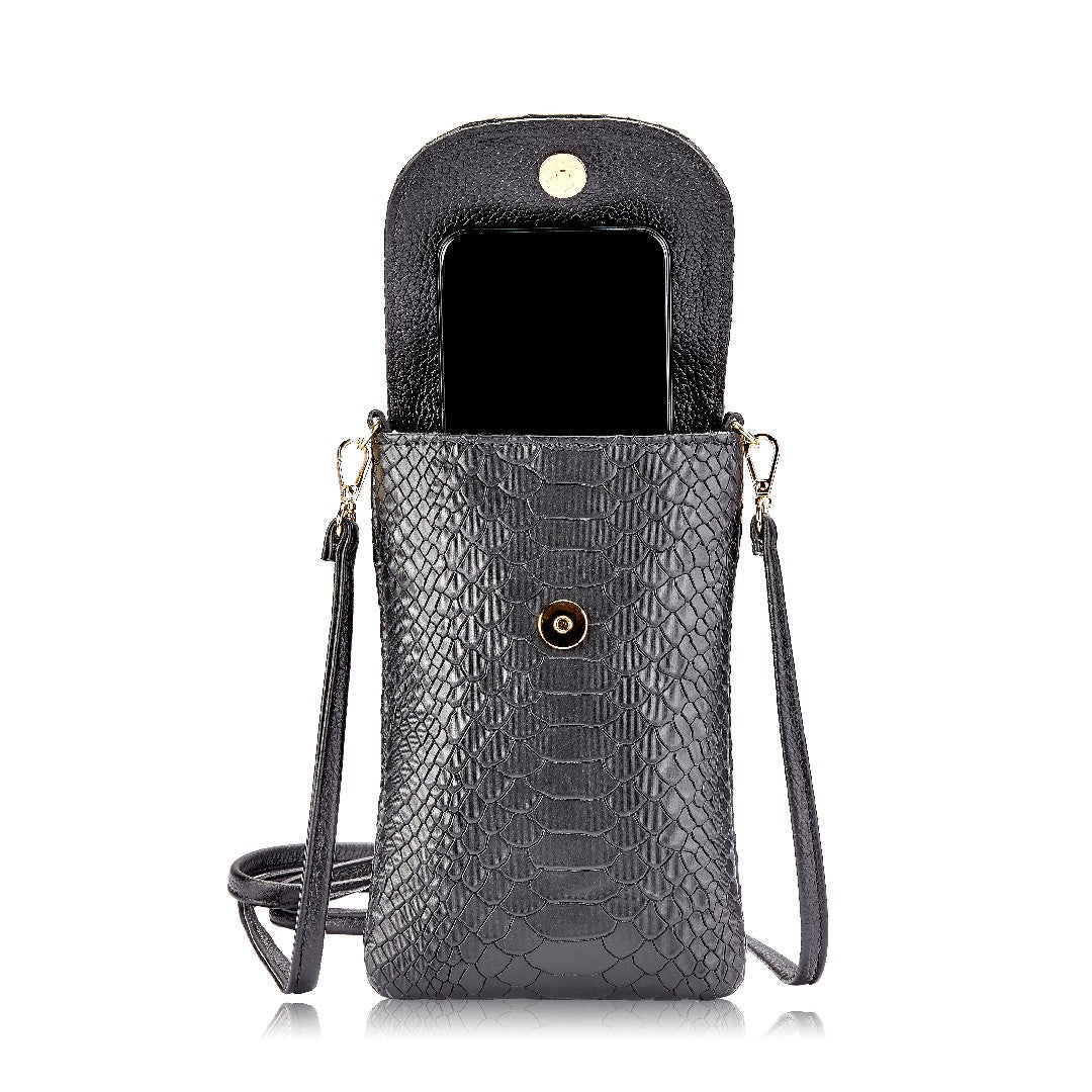 Gigi NY Python Leather Emmie Phone Crossbody