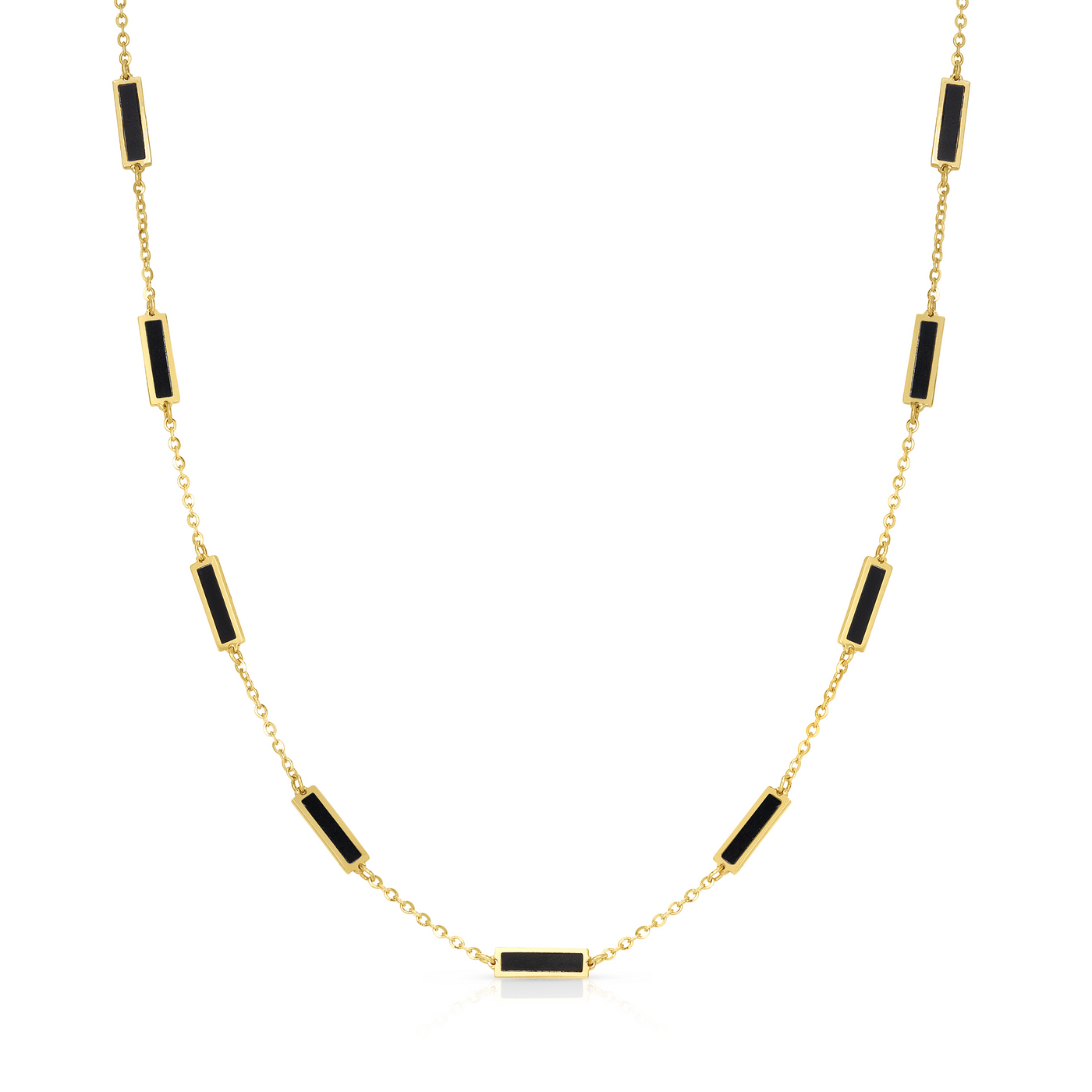 Tara Mikolay Onyx Inlay Bars Necklace