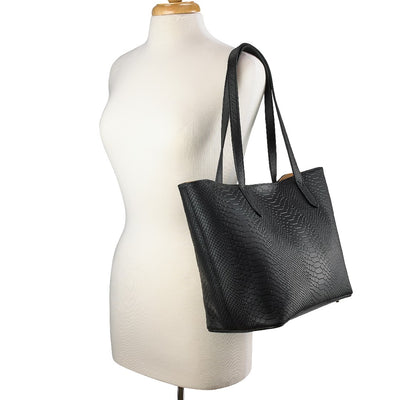 Gigi NY Python Leather Teddie Tote Bag