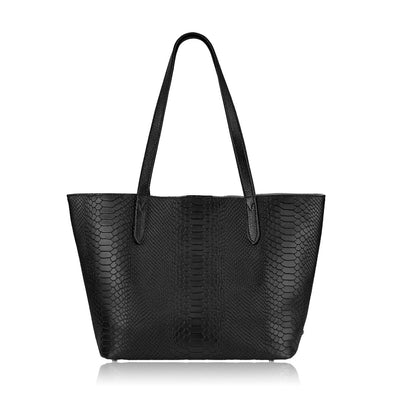 Gigi NY Python Leather Teddie Tote Bag