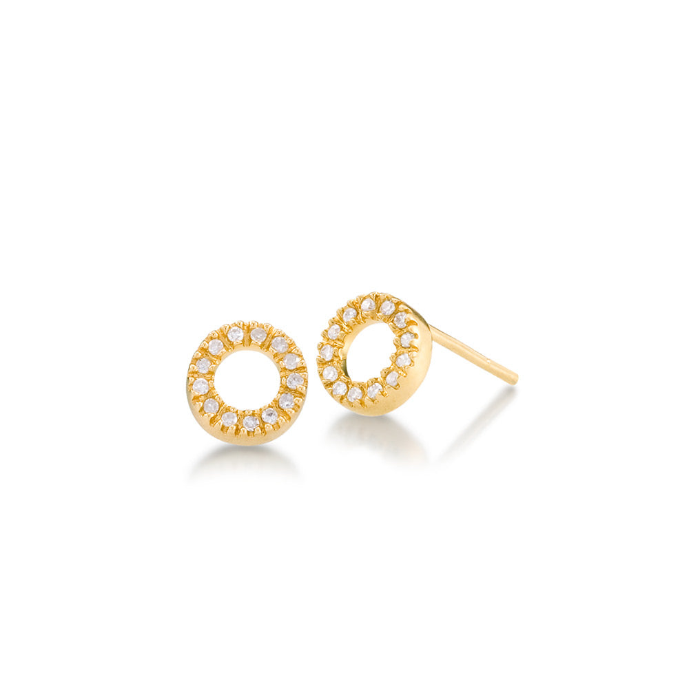 Bling! Diamond Open Circle Stud Earring