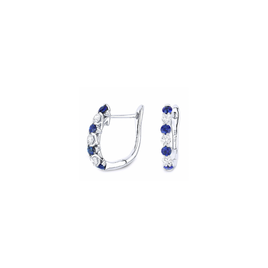 Sapphire and Diamond Huggie Earrings