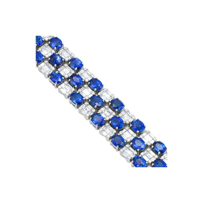 Sapphire & Diamond Bracelet in 18k White Gold