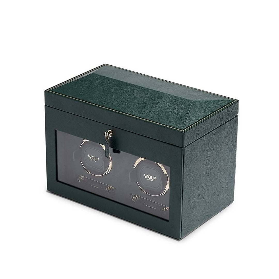 WOLF British Racing Double Watch Winder with Storage