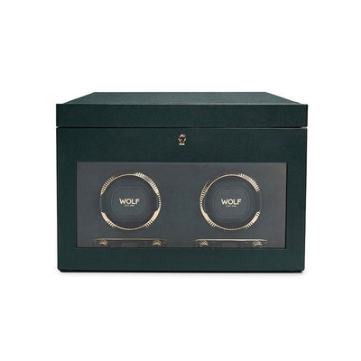 WOLF British Racing Double Watch Winder with Storage