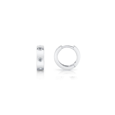 Shy Creation Burnished Diamond Small Huggie Hoops