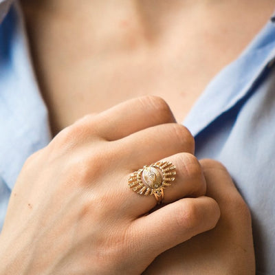 Celine Daoust Large Sun Beams Eye Ring