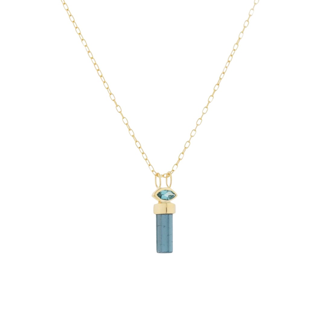 Celine Daoust Baguette Cut Blue Tourmaline Necklace