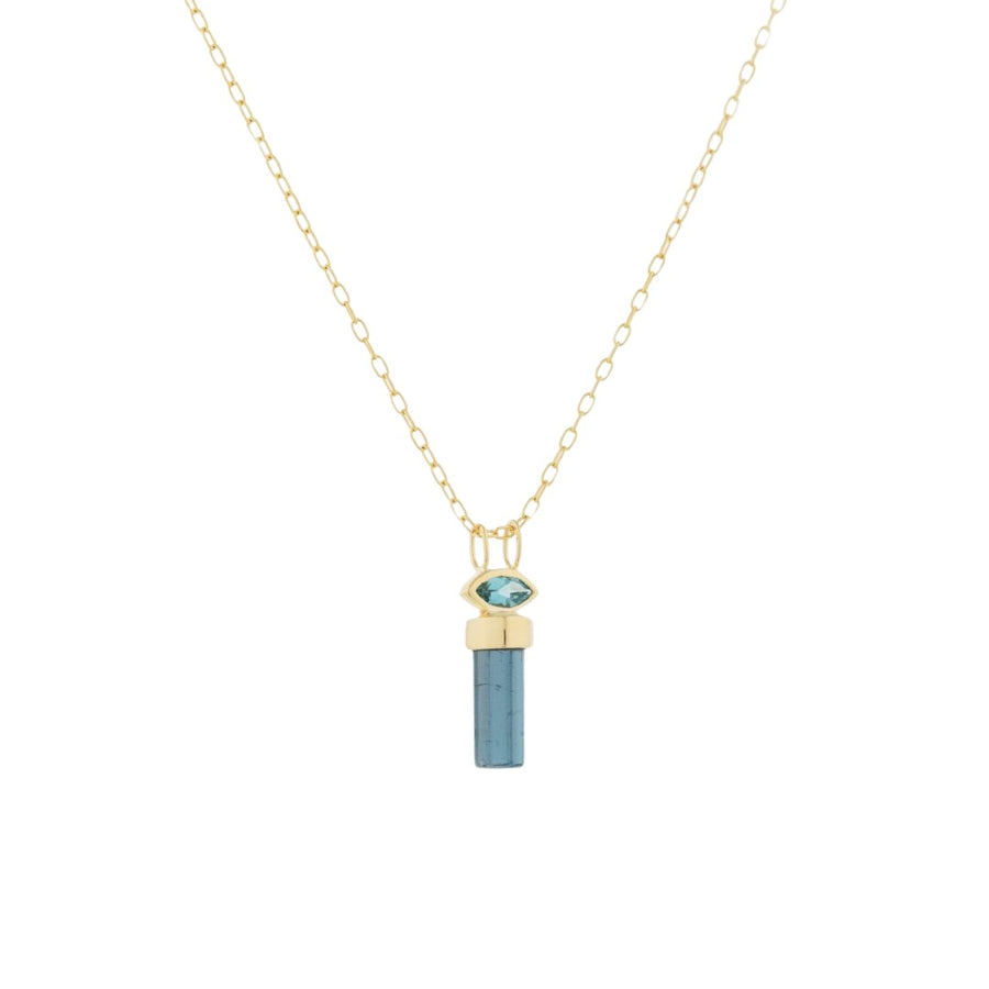 Celine Daoust Baguette Cut Blue Tourmaline Necklace